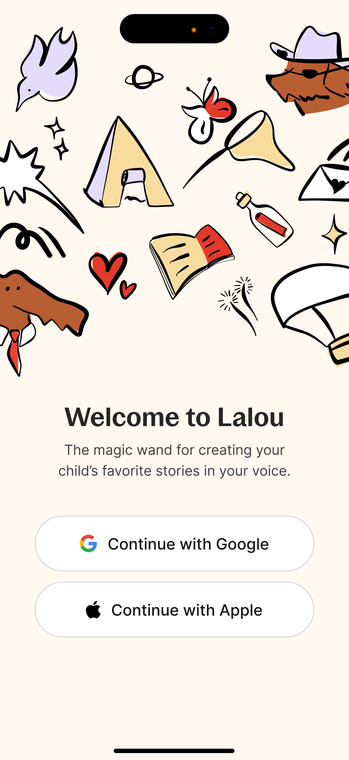 App screen - Welcome