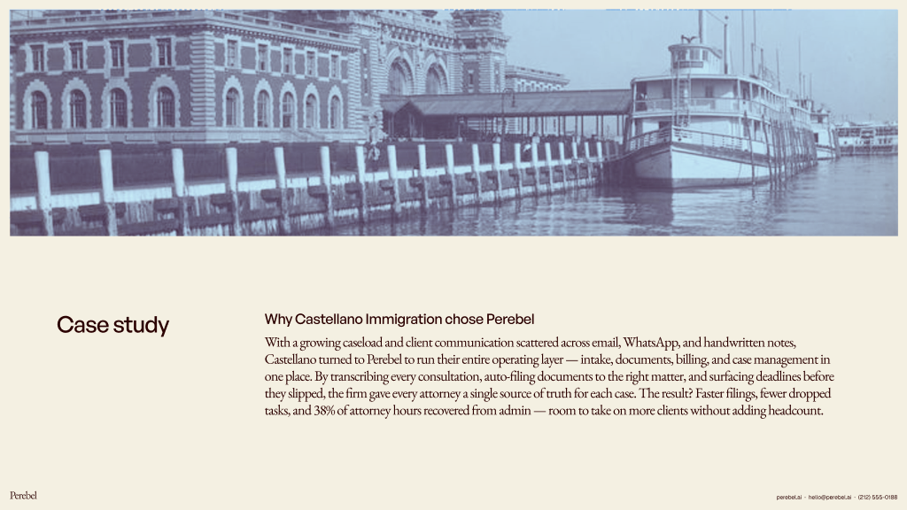 Perebel deck — case study slide