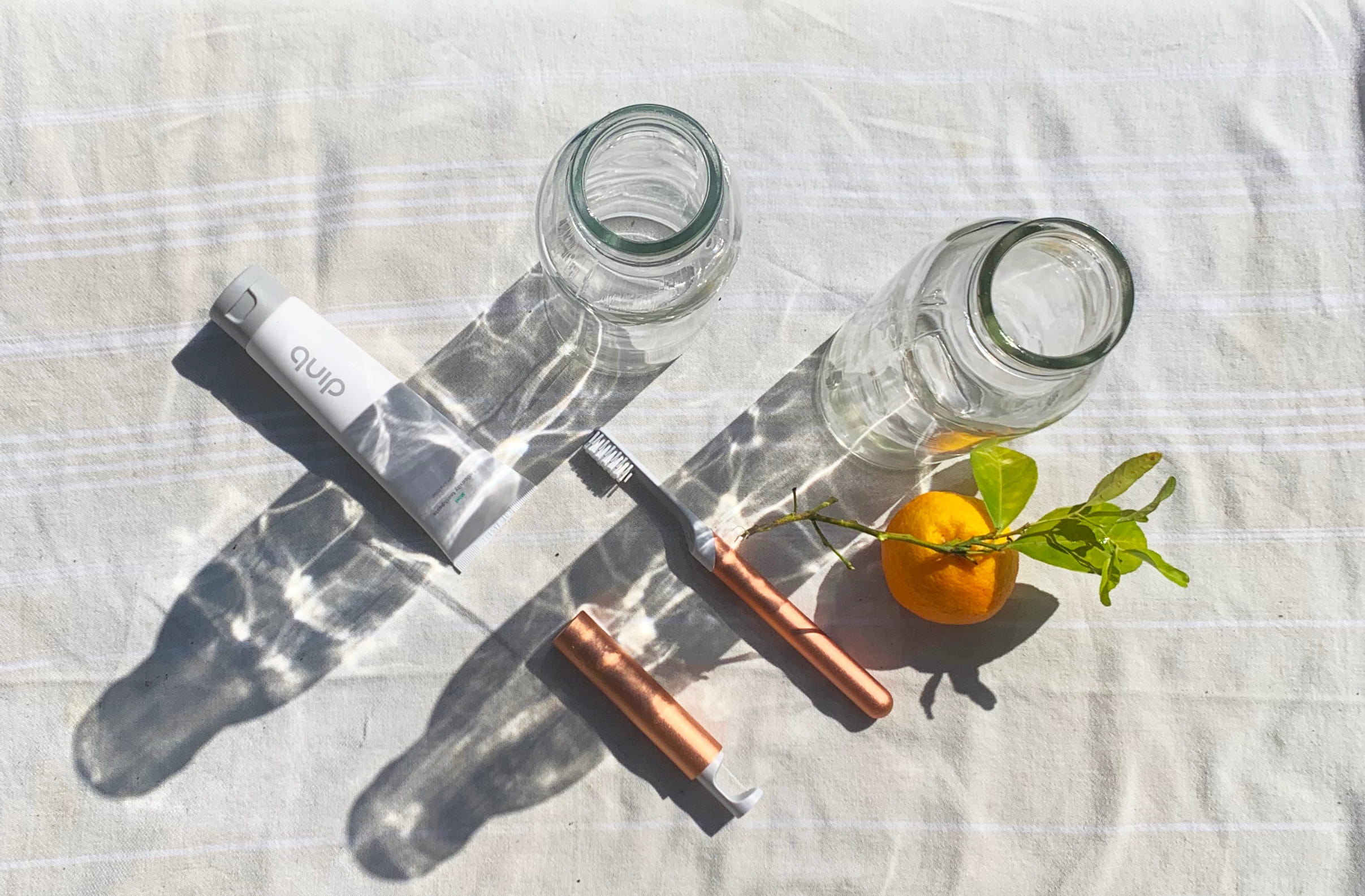 Quip hero — styled product shot with clean background